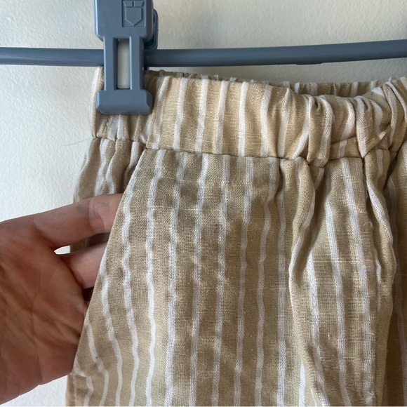 🌼 5/$25 SHEIN Kids Beige White Striped Cotton Blend Wide Leg Pants Size 120 Girl - Picture 7 of 10